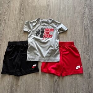 3 Piece Nike Bundle 2 Shorts & Tee all Sz.S (4-5yrs) red Shorts & Tee are New